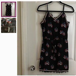 Pepe Jeans Black and Pink Floral Mini Dress